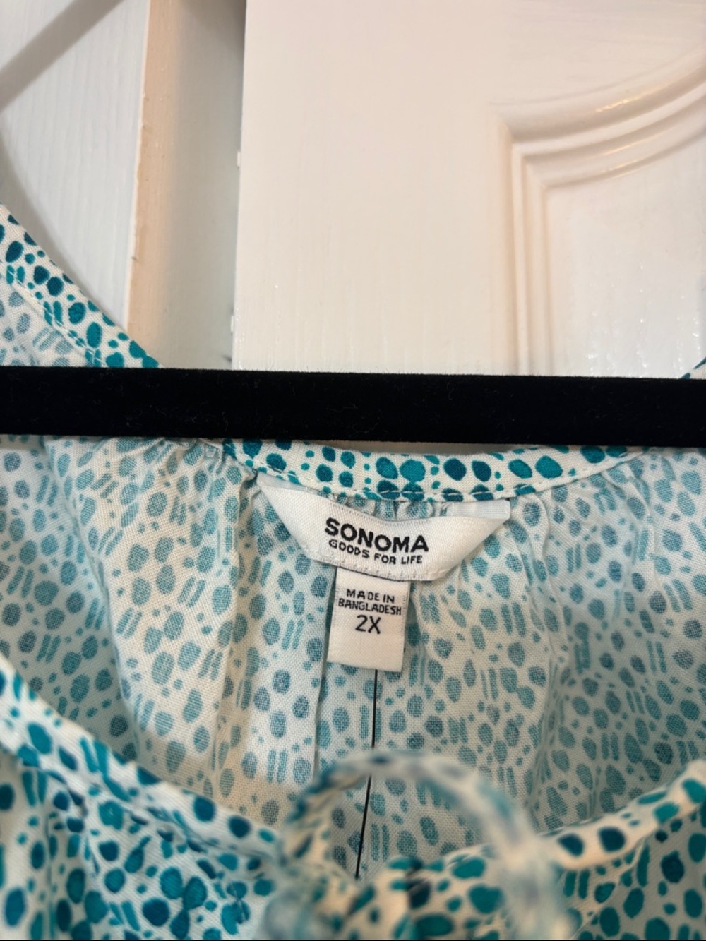 Sonoma Teal Micro-Spot Sleeveless Tank with Neck Tie - Picture 2 of 7